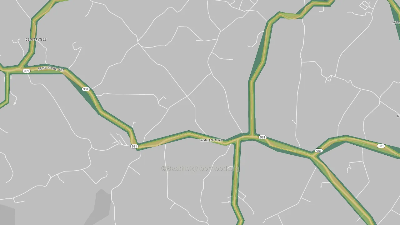 Reagantown, PA Map of Noise Levels in Reagantown