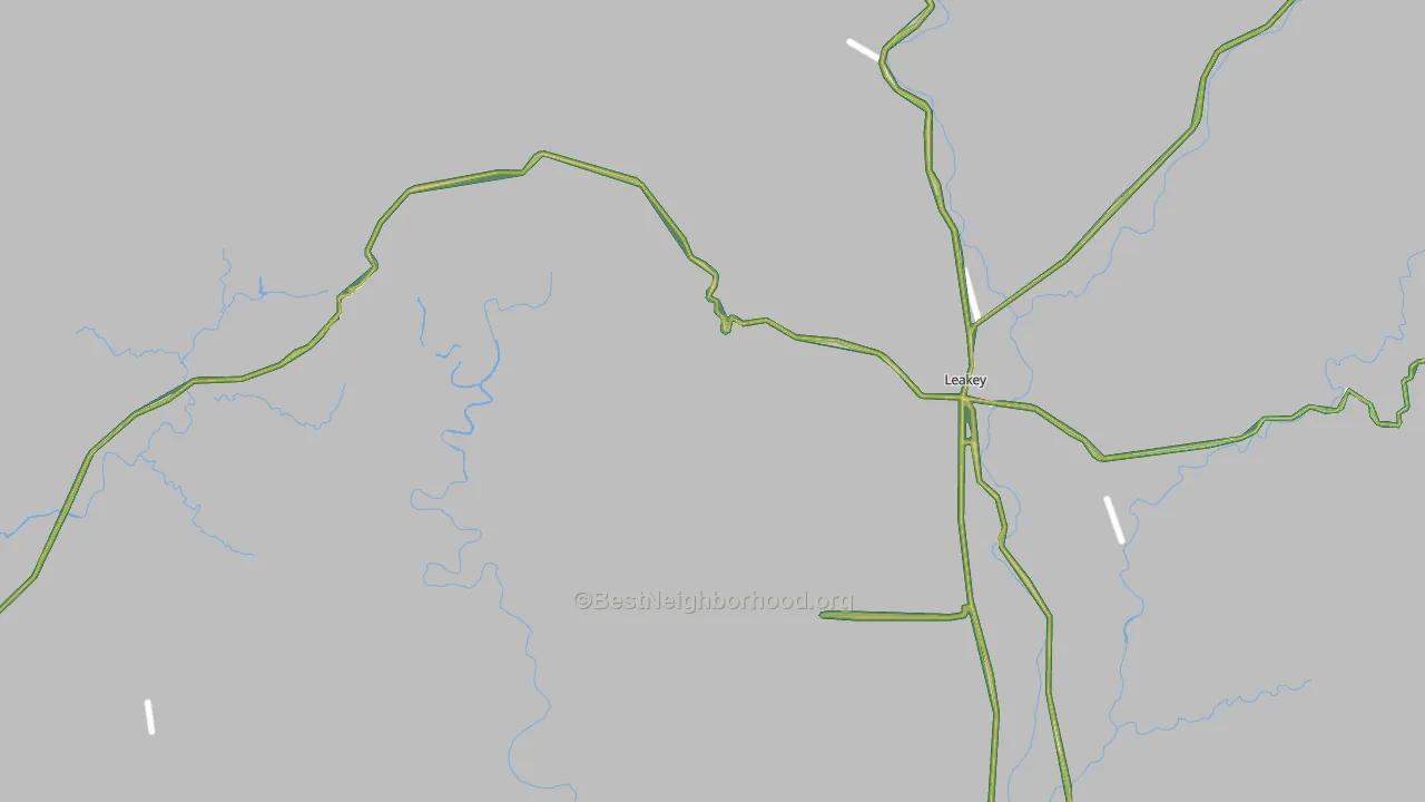 Real County, TX Map of Noise Levels in Real County