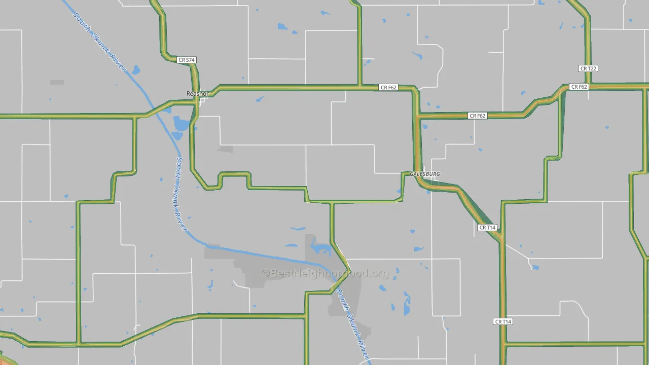 Reasnor, IA Map of Noise Levels in Reasnor