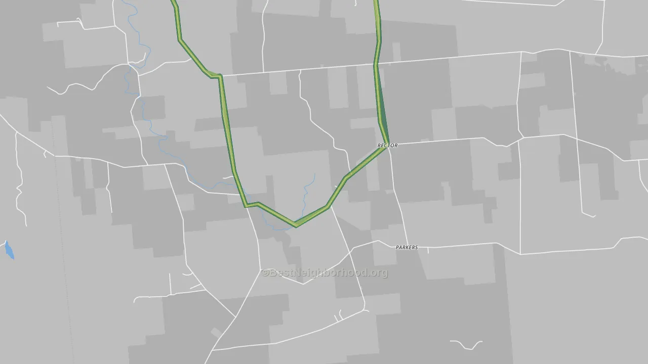 Rector, NY Map of Noise Levels in Rector