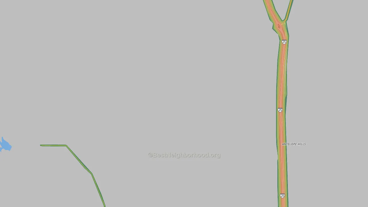 Red Buttes Village, WY Map of Noise Levels in Red Buttes Village