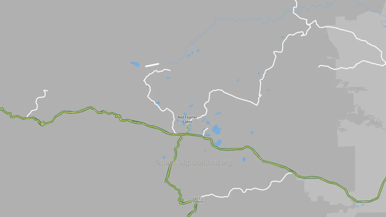 Red Feather Lakes, CO Map of Noise Levels in Red Feather Lakes