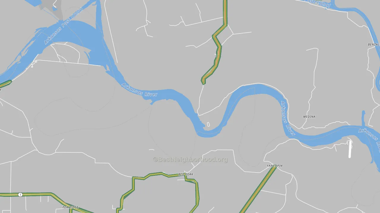 Red Fork, AR Map of Noise Levels in Red Fork
