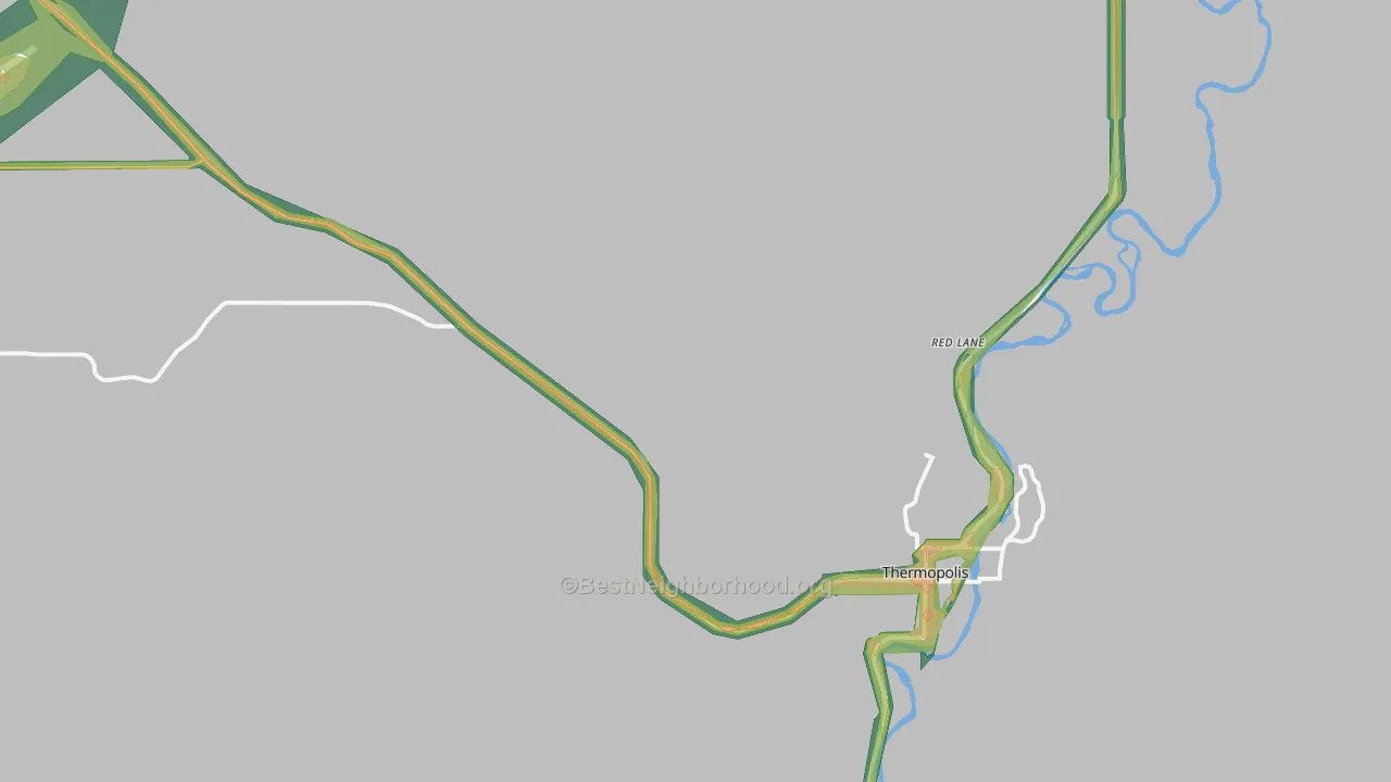 Red Lane, WY Map of Noise Levels in Red Lane