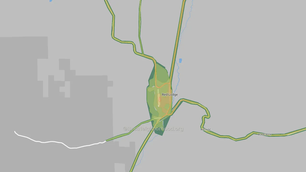Red Lodge, MT Map of Noise Levels in Red Lodge