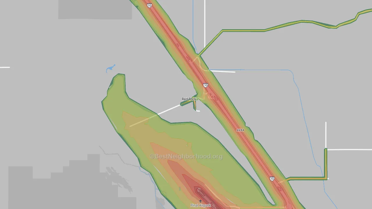 Red Rock, AZ Map of Noise Levels in Red Rock