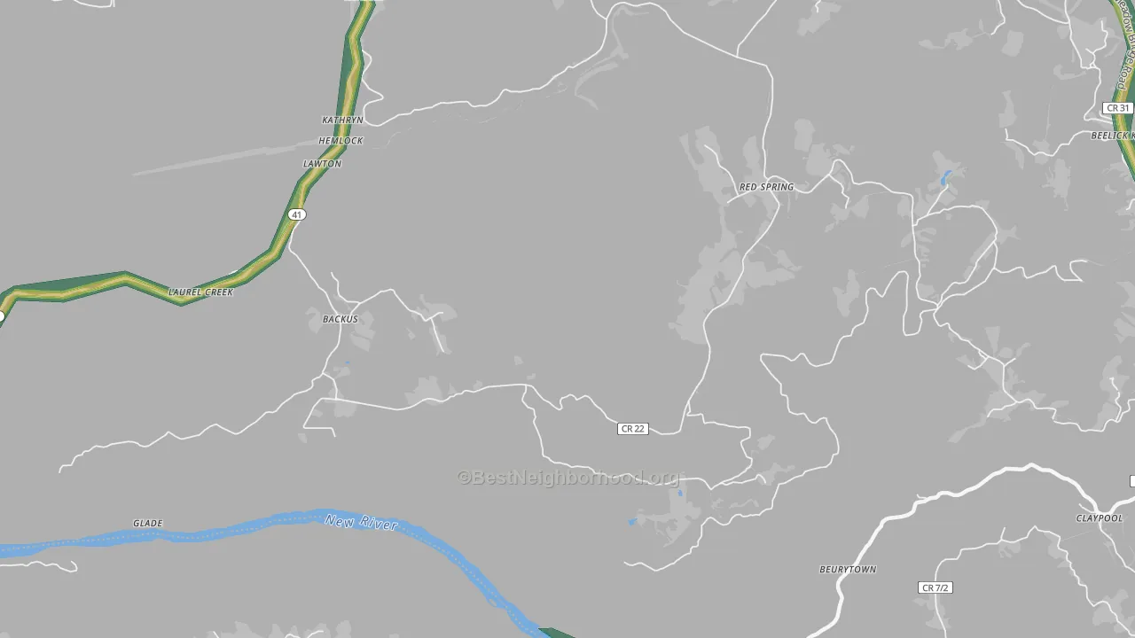 Red Spring, WV Map of Noise Levels in Red Spring