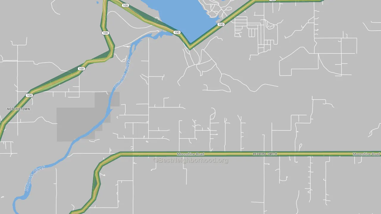 Redbird Smith, OK Map of Noise Levels in Redbird Smith