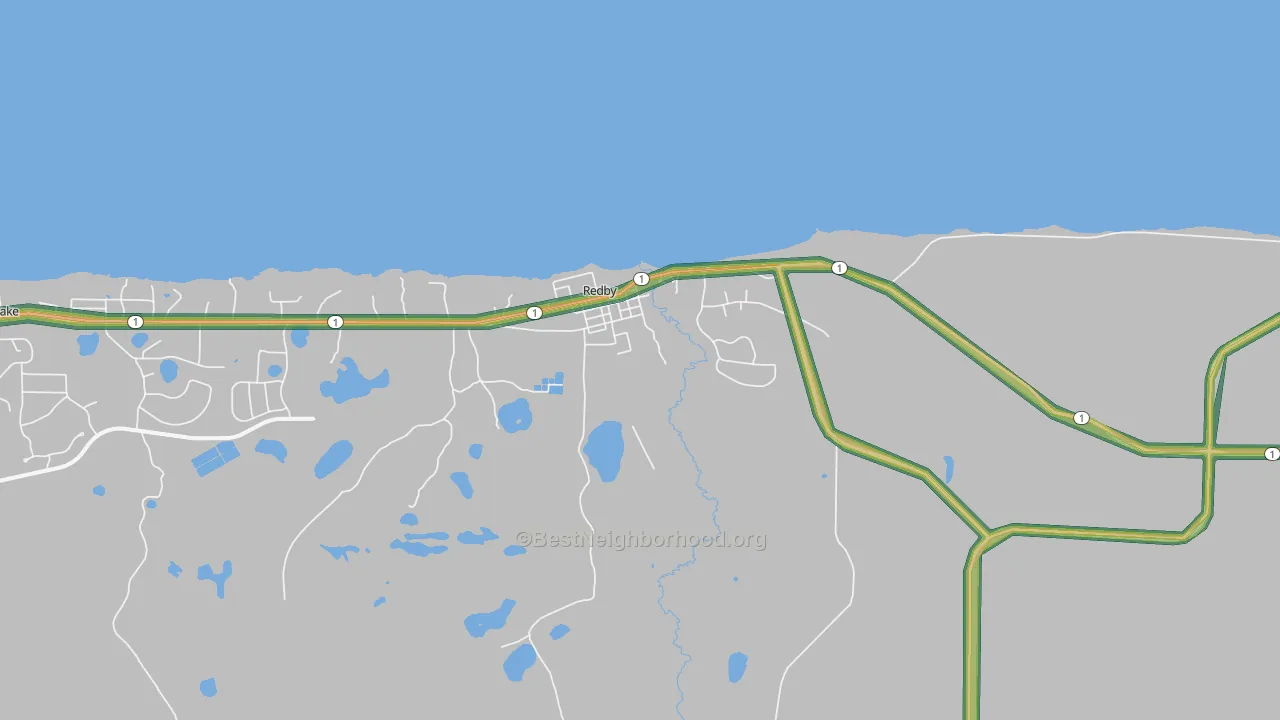 Redby, MN Map of Noise Levels in Redby