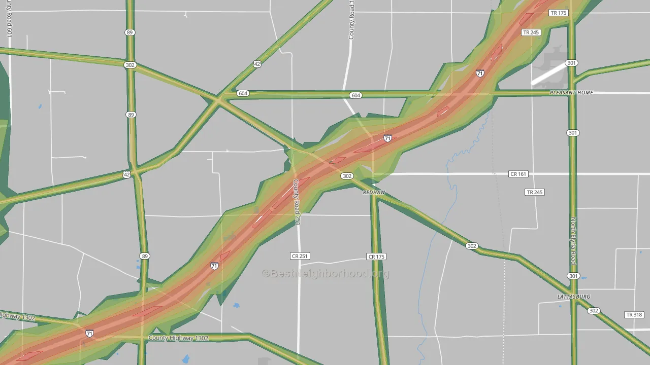 Redhaw, OH Map of Noise Levels in Redhaw
