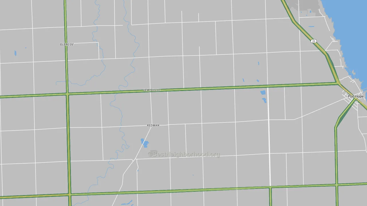 Redman, MI Map of Noise Levels in Redman