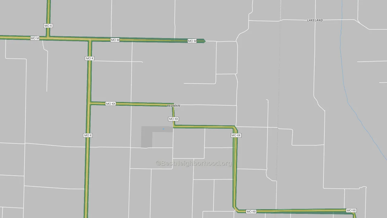 Redman, MO Map of Noise Levels in Redman