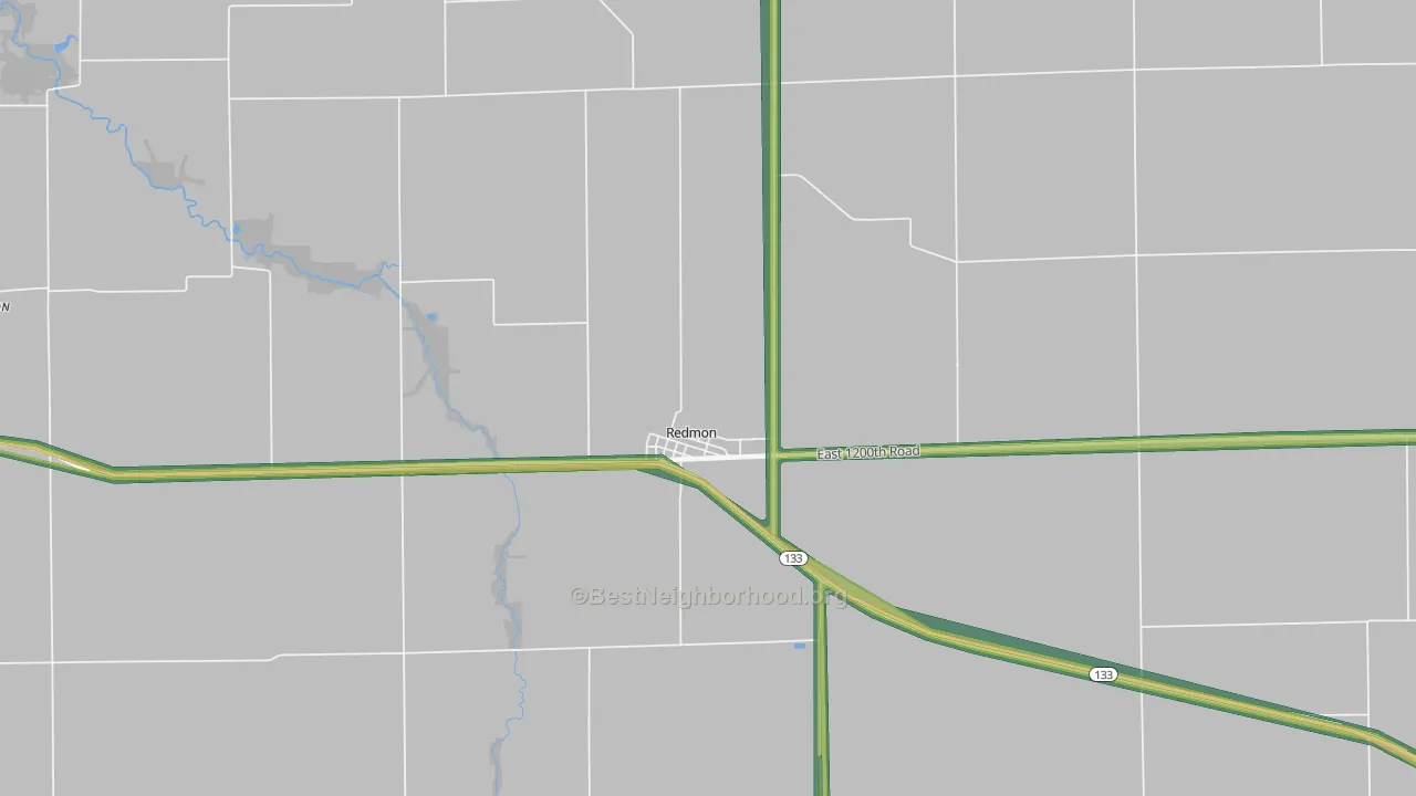 Redmon, IL Map of Noise Levels in Redmon