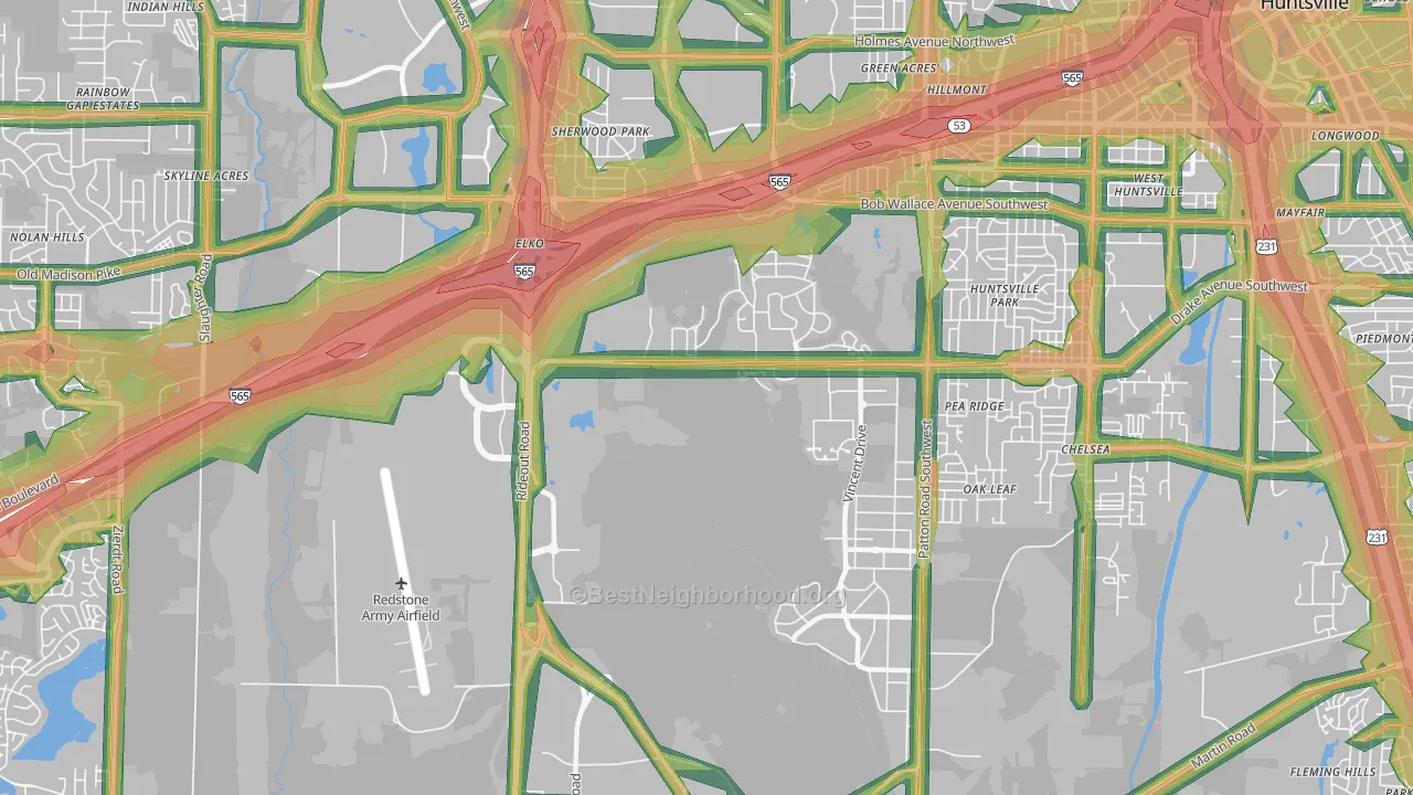 Redstone Arsenal, AL Map of Noise Levels in Redstone Arsenal