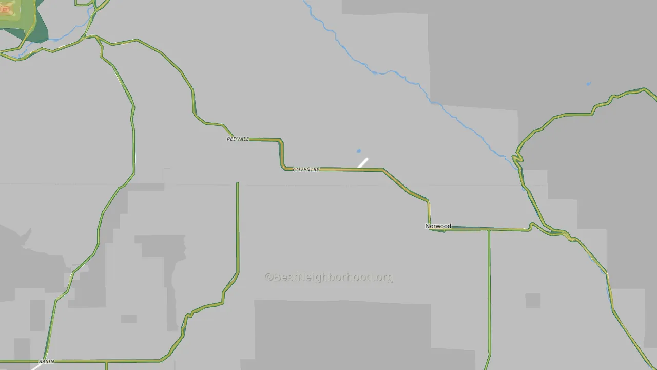 Redvale, CO Map of Noise Levels in Redvale