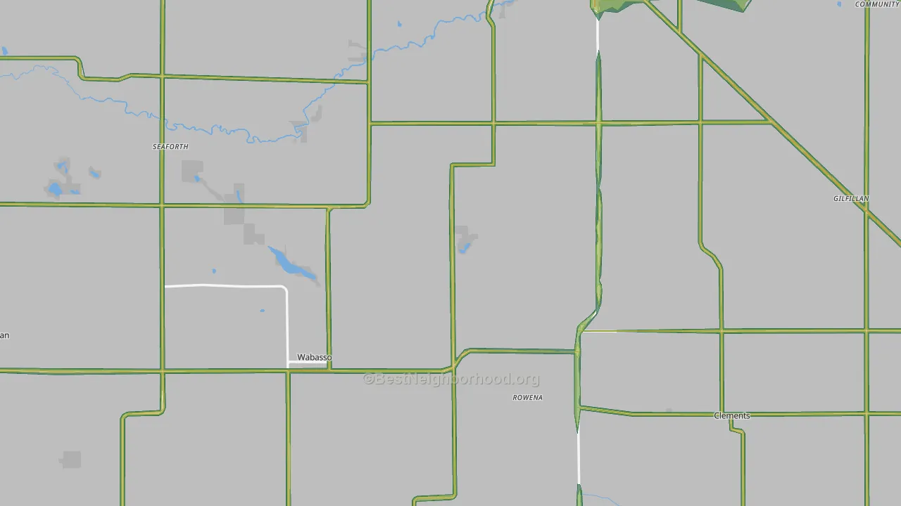 Redwood County, MN Map of Noise Levels in Redwood County