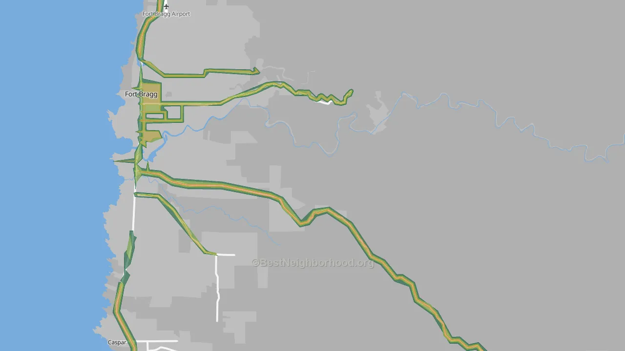 Redwood Lodge, CA Map of Noise Levels in Redwood Lodge