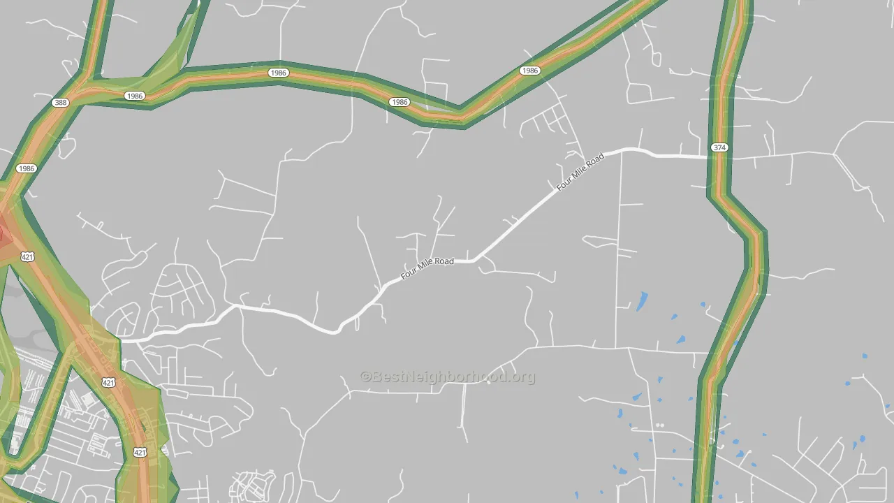 Reeds Crossing, KY Map of Noise Levels in Reeds Crossing