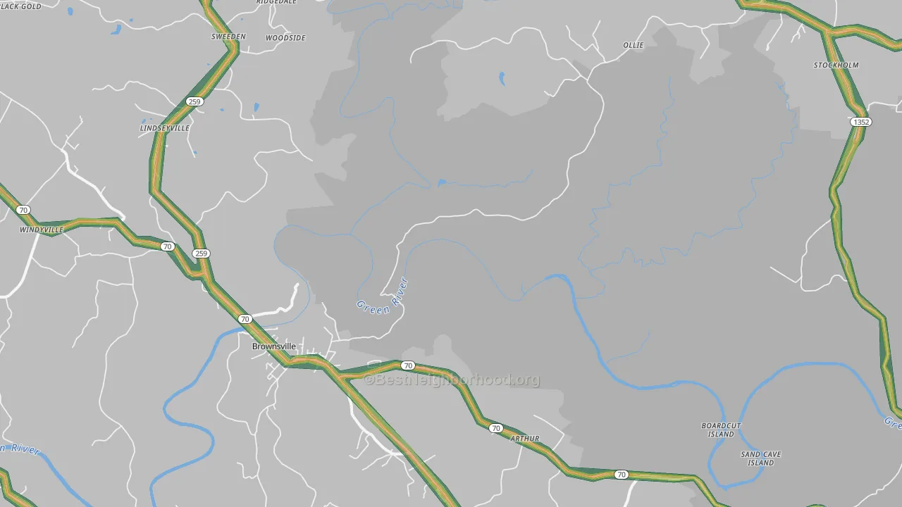 Reedyville, KY Map of Noise Levels in Reedyville