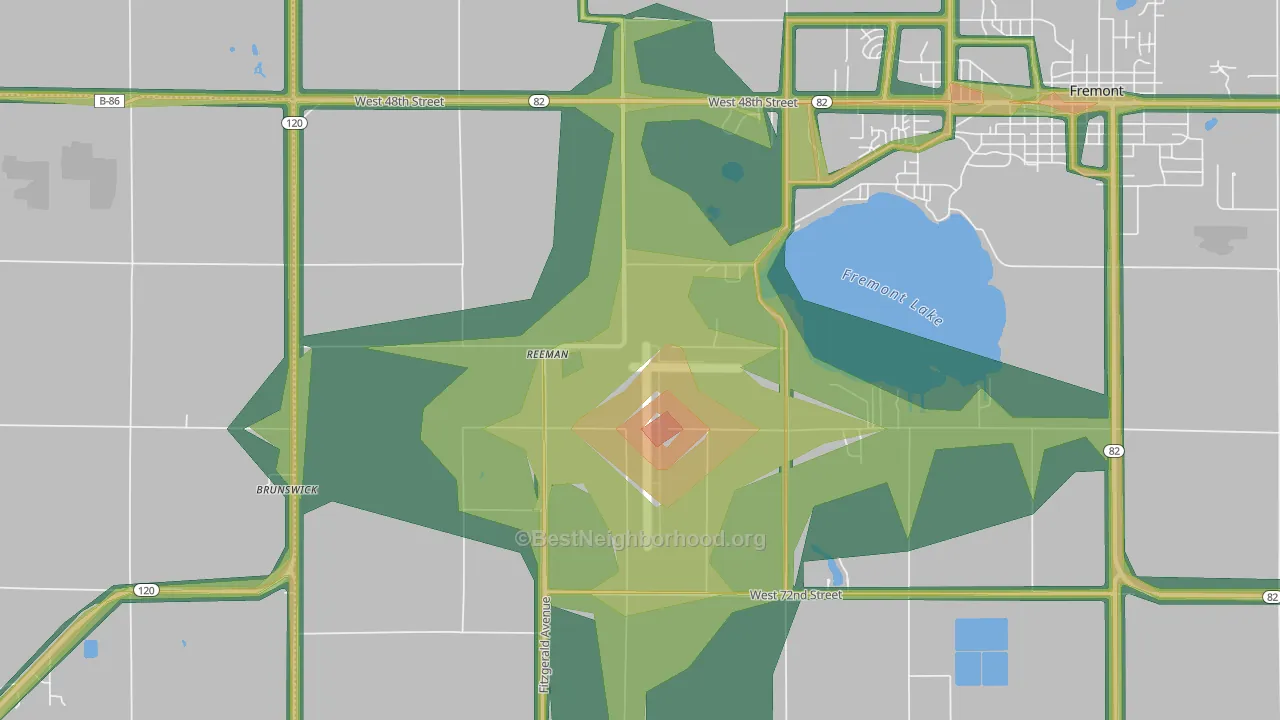 Reeman, MI Map of Noise Levels in Reeman