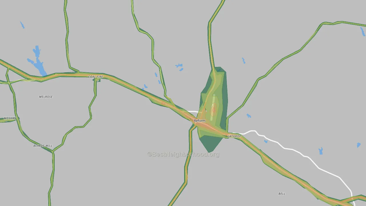 Reform, AL Map of Noise Levels in Reform