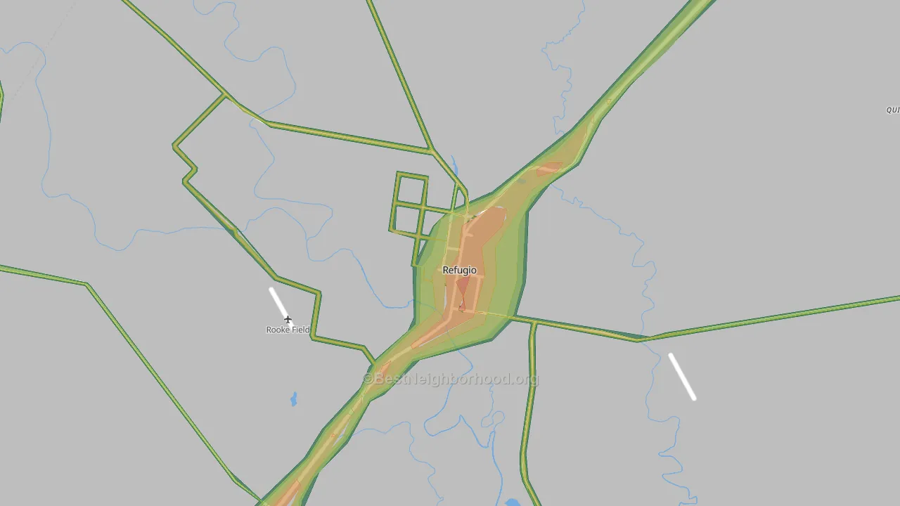 Refugio, TX Map of Noise Levels in Refugio