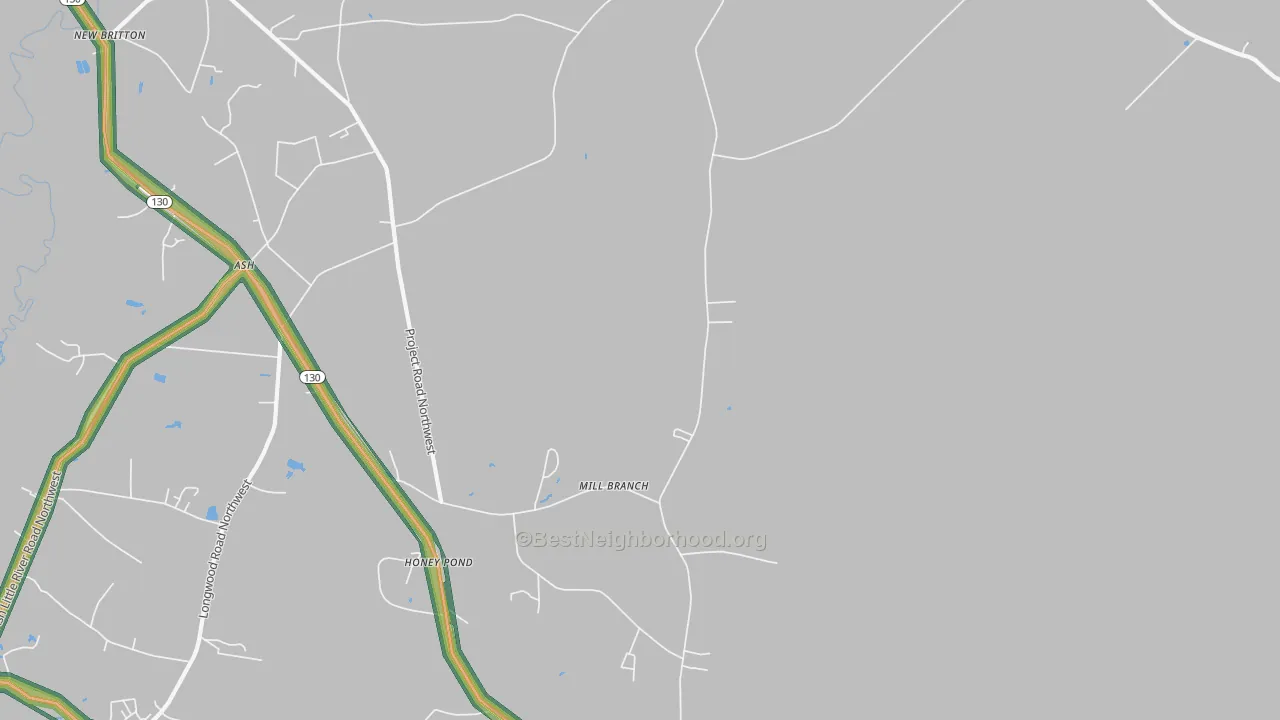 Regan, NC Map of Noise Levels in Regan