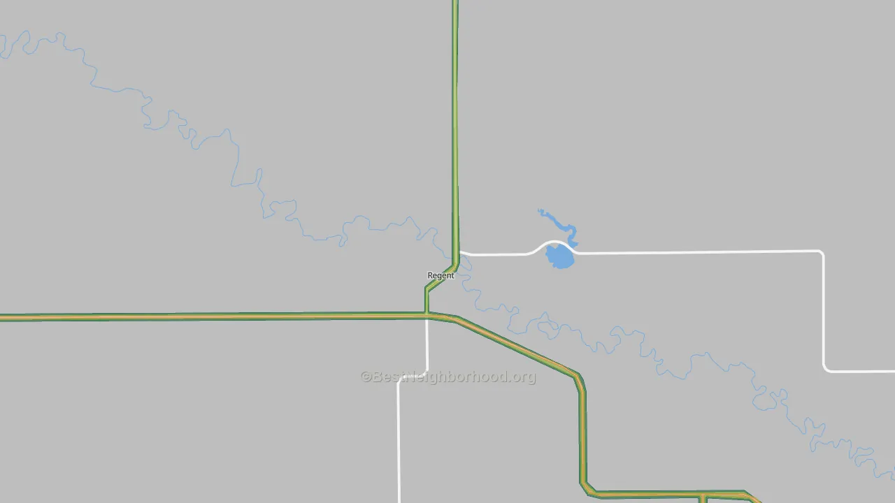 Regent, ND Map of Noise Levels in Regent