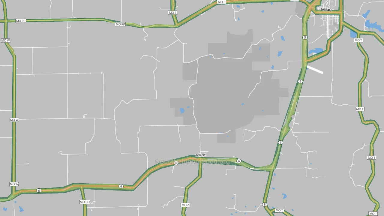 Reger, MO Map of Noise Levels in Reger