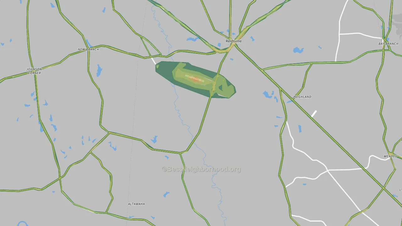 Reidsville, GA Map of Noise Levels in Reidsville