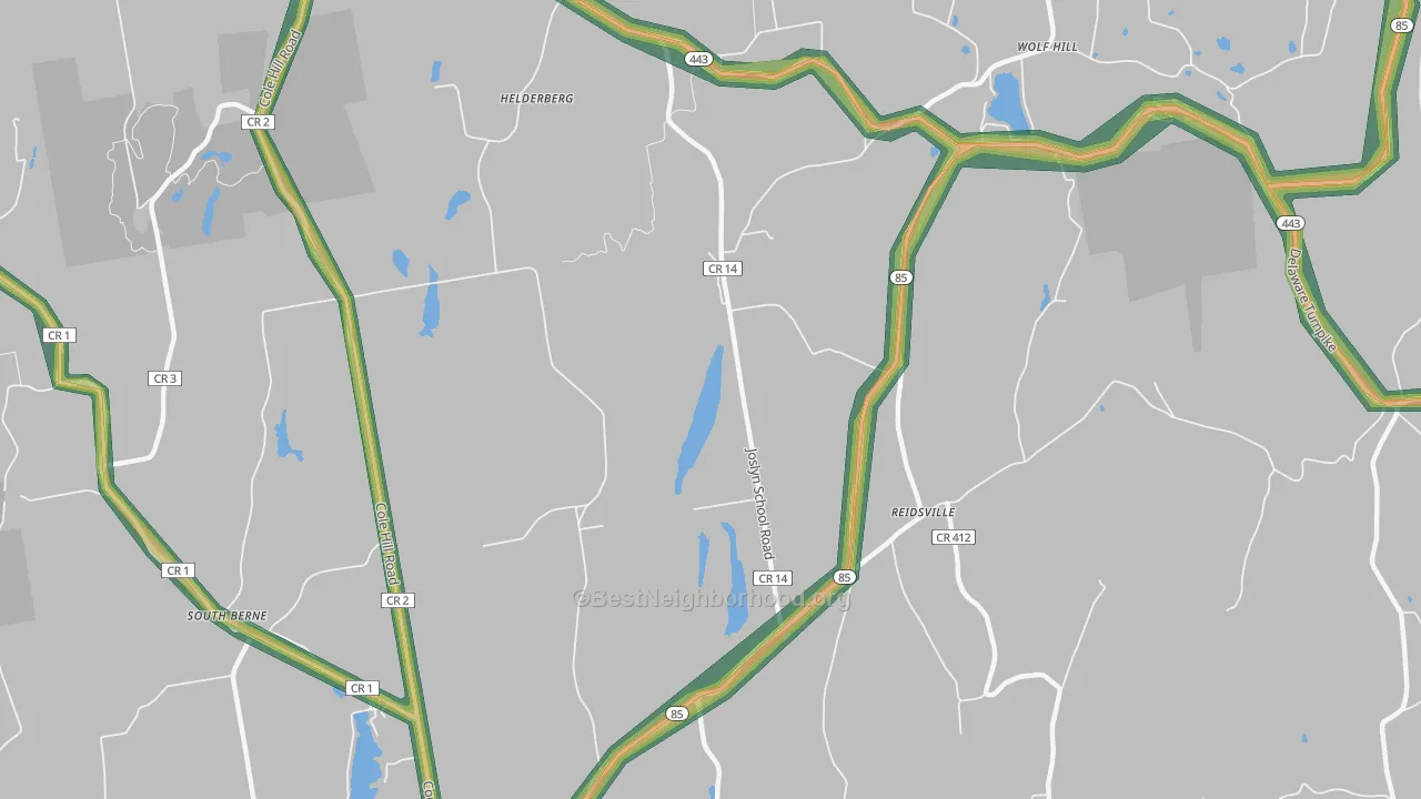Reidsville, NY Map of Noise Levels in Reidsville