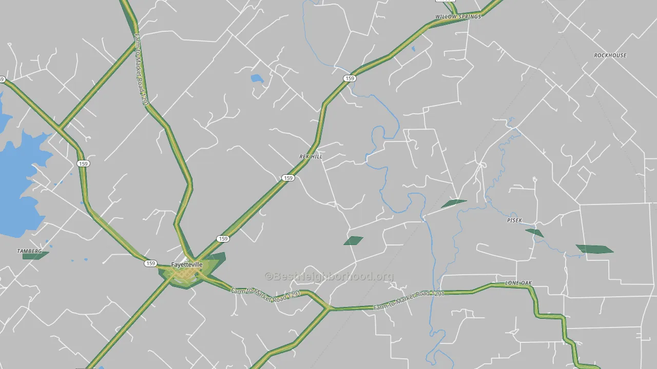 Rek Hill, TX Map of Noise Levels in Rek Hill