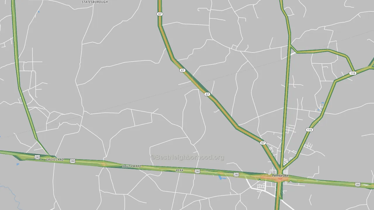 Reka, GA Map of Noise Levels in Reka