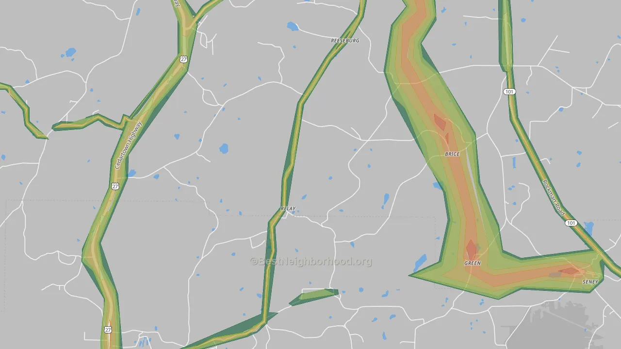 Relay, GA Map of Noise Levels in Relay