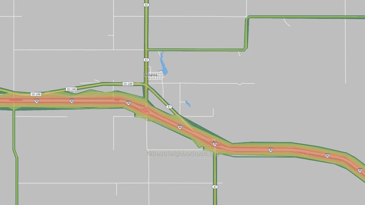 Reliance, SD Map of Noise Levels in Reliance