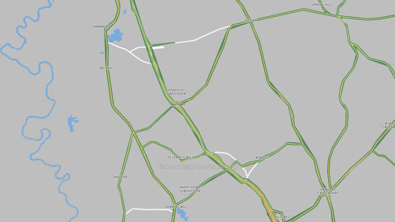 Rembert, SC Map of Noise Levels in Rembert