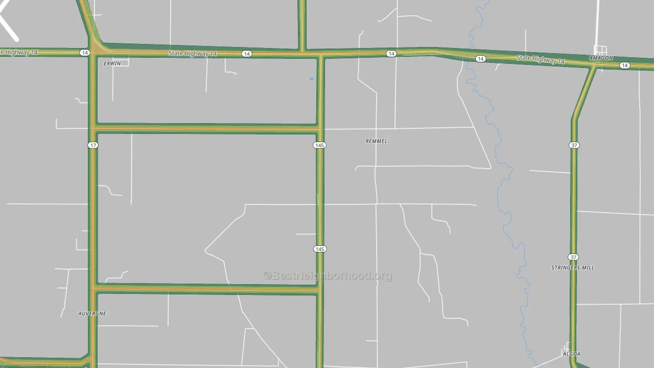 Remmel, AR Map of Noise Levels in Remmel