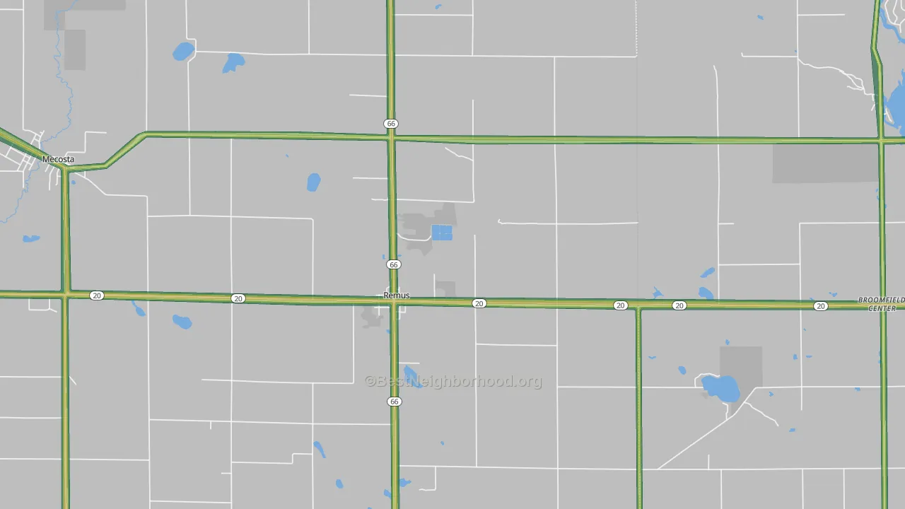 Remus, MI Map of Noise Levels in Remus