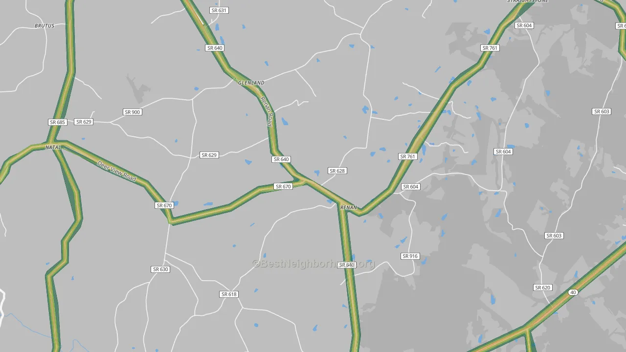 Renan, VA Map of Noise Levels in Renan