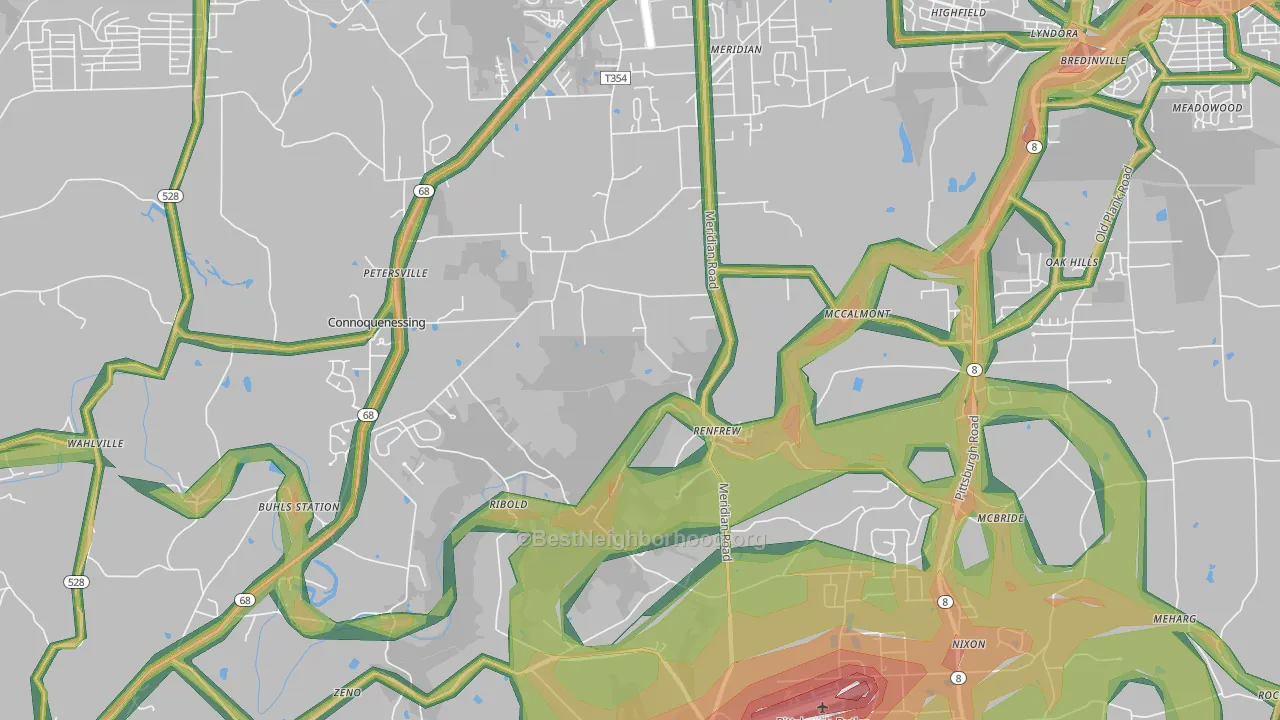 Renfrew, PA Map of Noise Levels in Renfrew