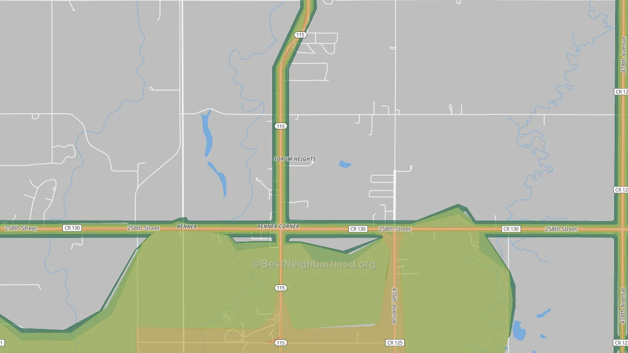 Renner Corner, SD Map of Noise Levels in Renner Corner