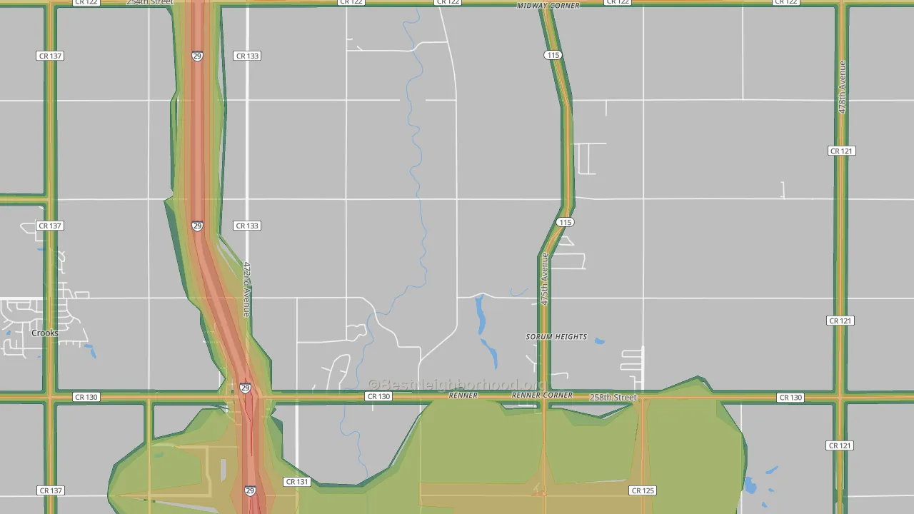 Renner, SD Map of Noise Levels in Renner