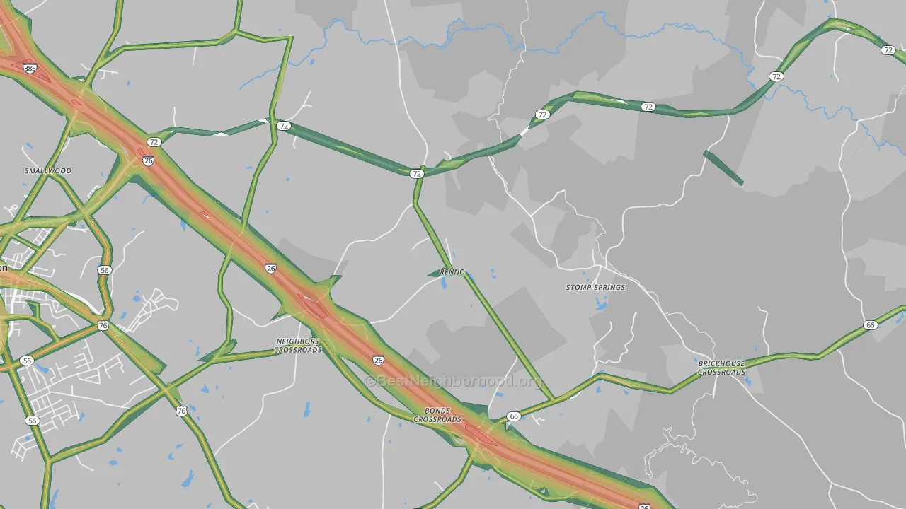Renno, SC Map of Noise Levels in Renno