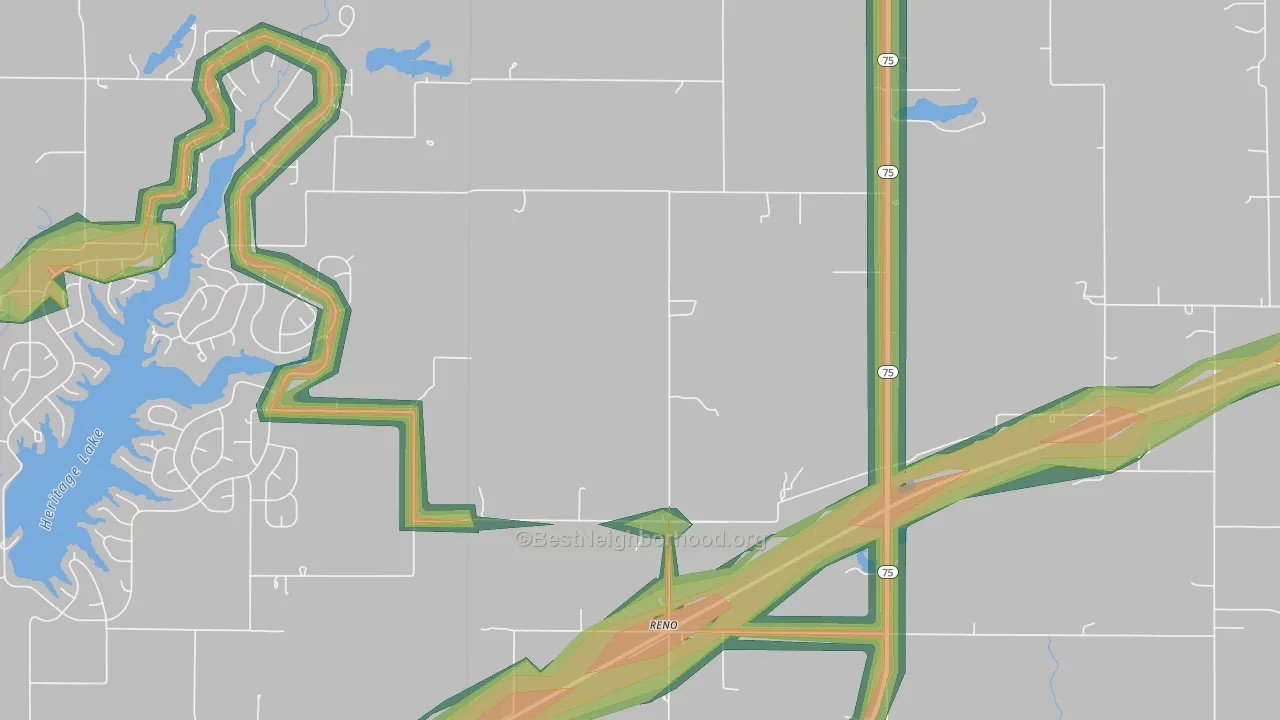 Reno, IN Map of Noise Levels in Reno