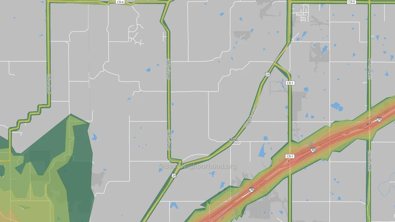 Reno, KS Map of Noise Levels in Reno