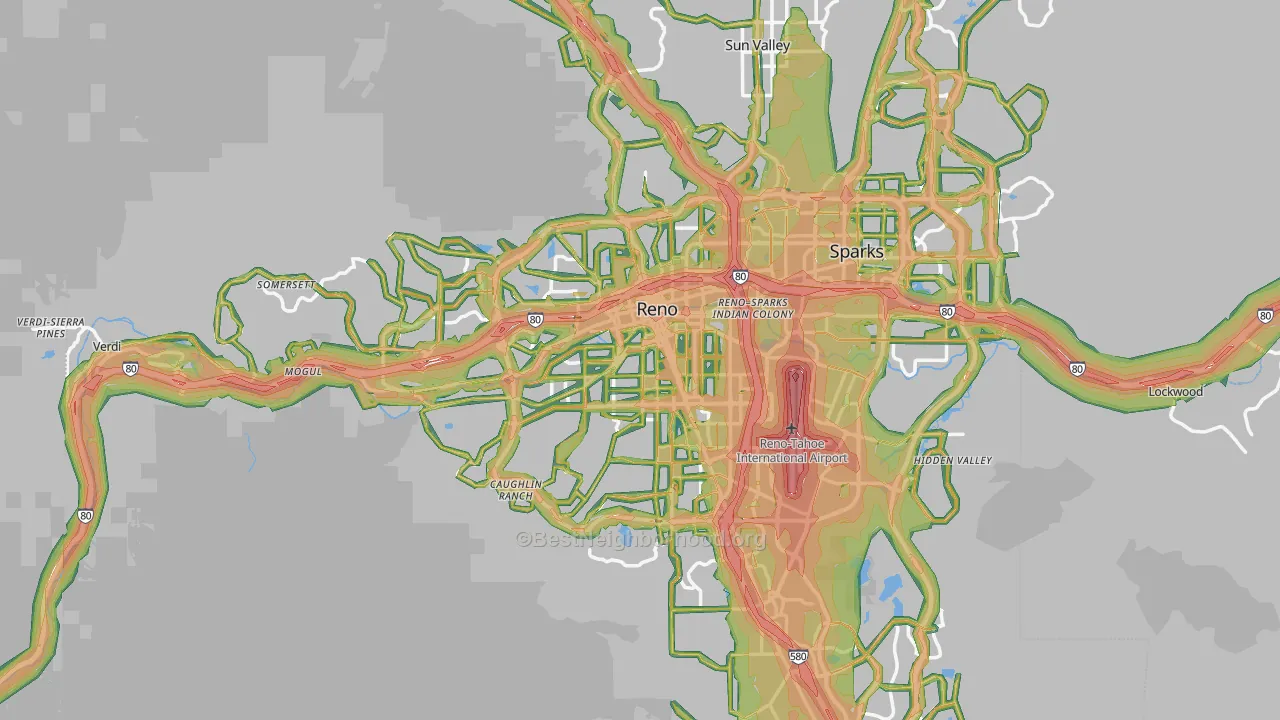 Reno, NV Map of Noise Levels in Reno