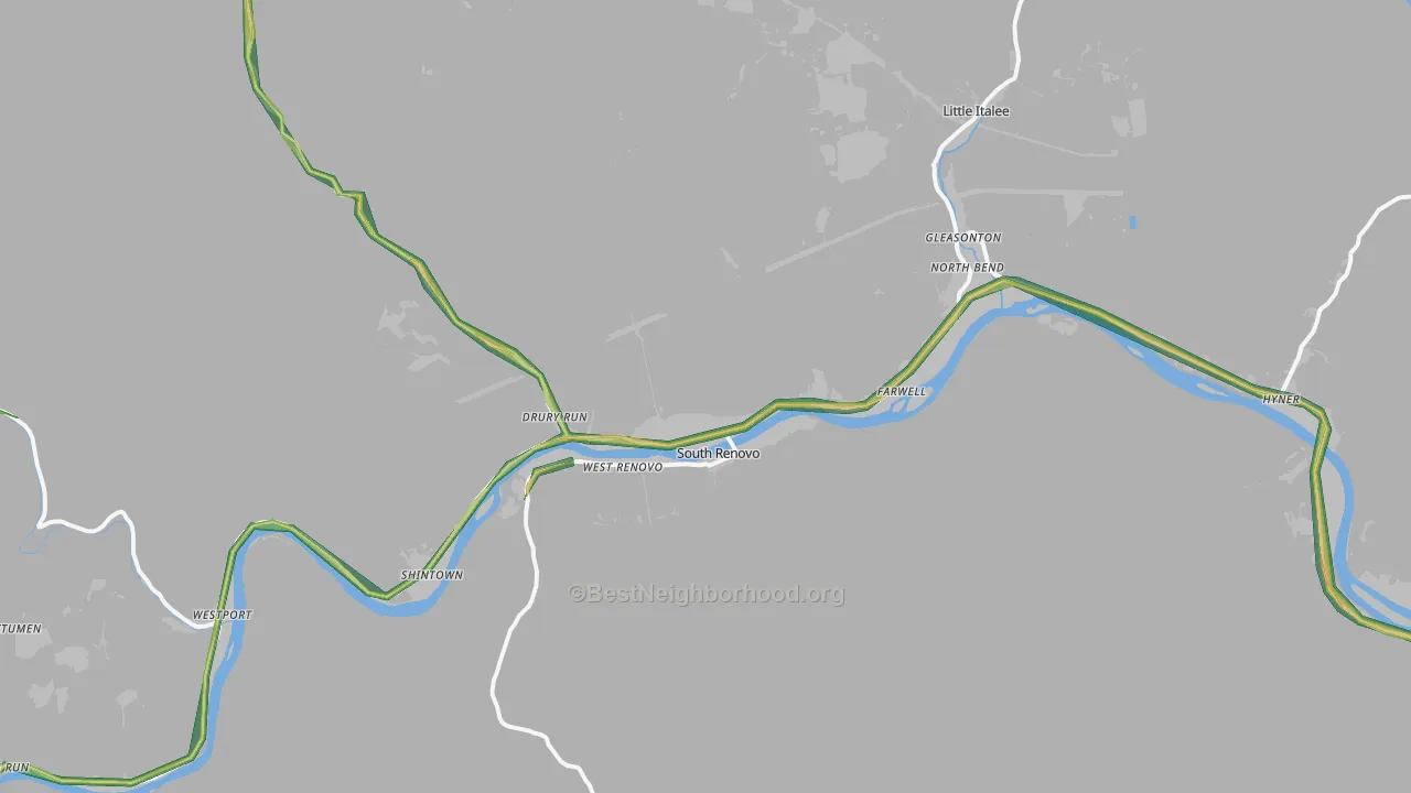 Renovo, PA Map of Noise Levels in Renovo