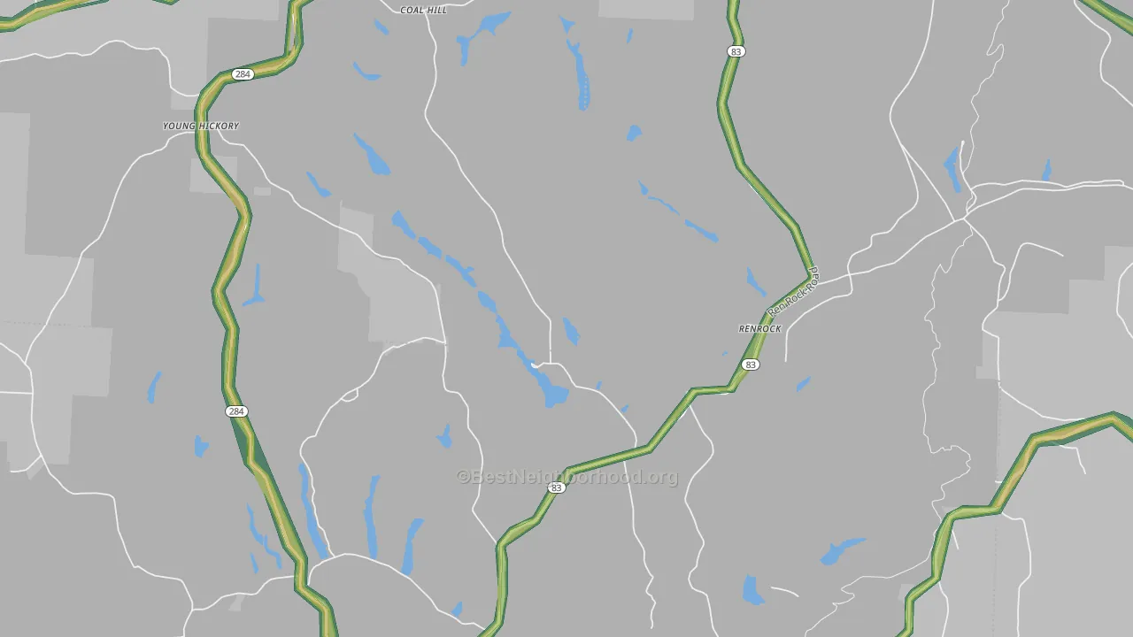Renrock, OH Map of Noise Levels in Renrock