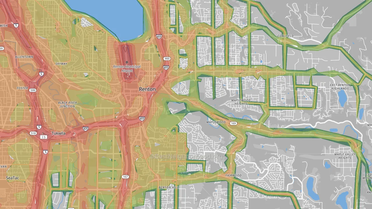 Renton, WA Map of Noise Levels in Renton