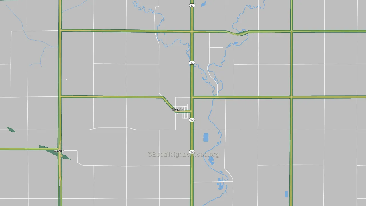 Renwick, IA Map of Noise Levels in Renwick